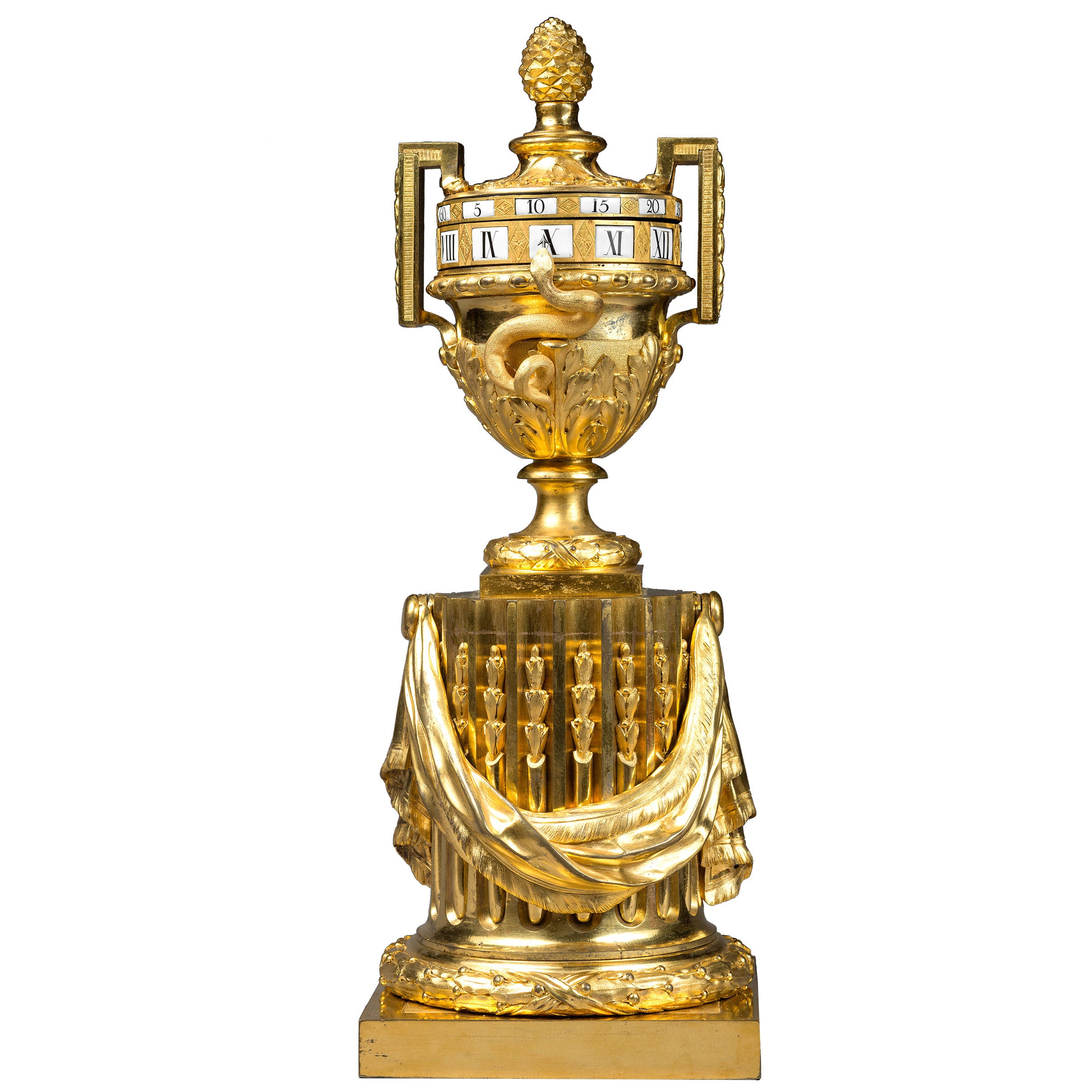Neoklassizistische Cercles-Turnants-Vase aus vergoldeter Bronze von Osmond im Angebot