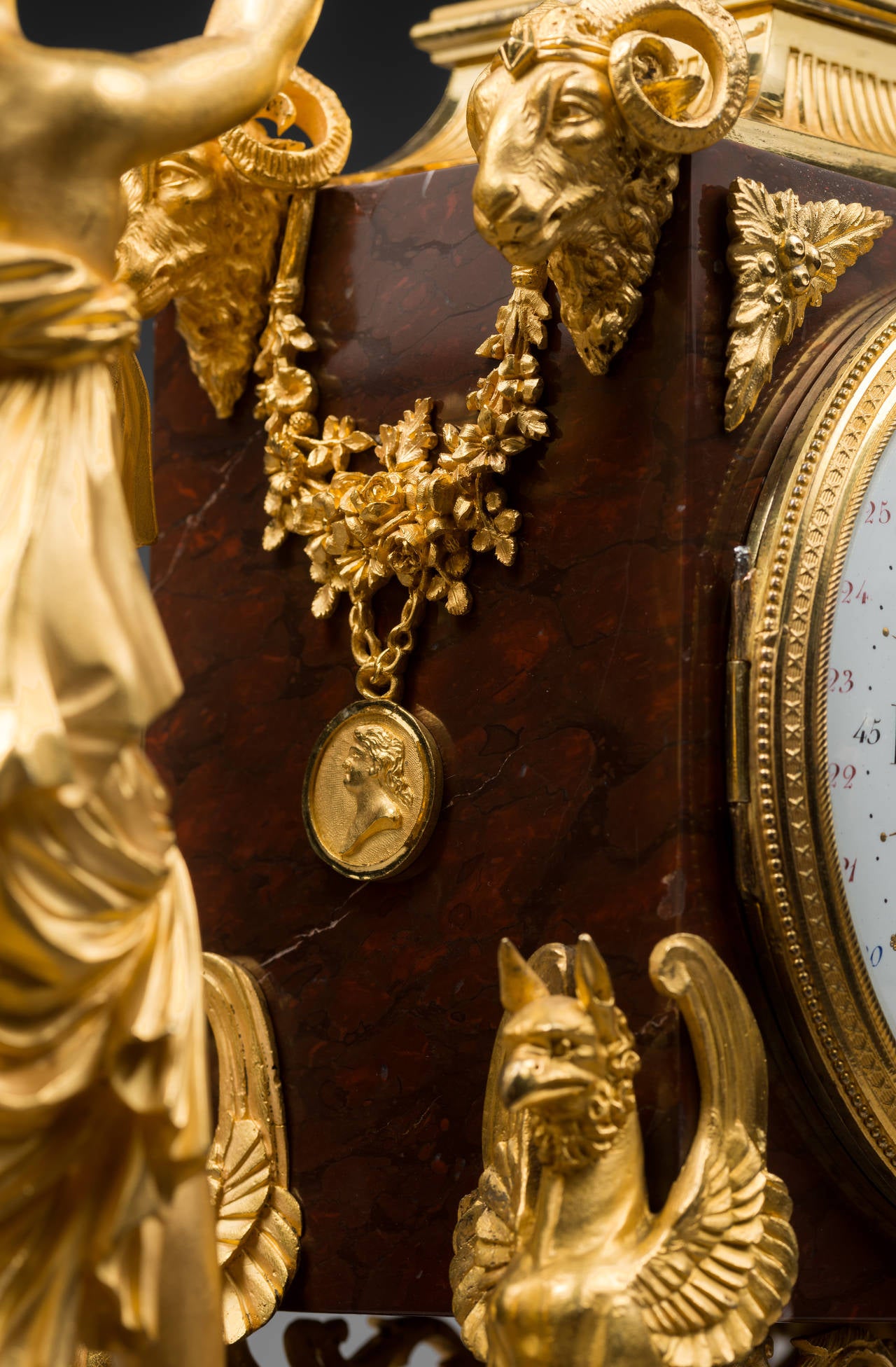 Gilt Louis XVI Mantel Clock by Lamiral, Dial by Coteau, Case Attributed to Thomire