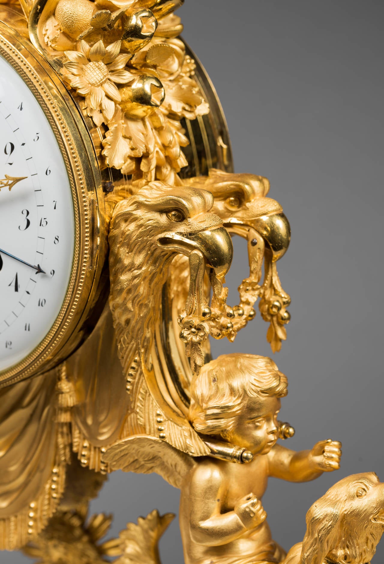 Late 18th Century Gilt Bronze and Marble Louis XVI Mantel Clock