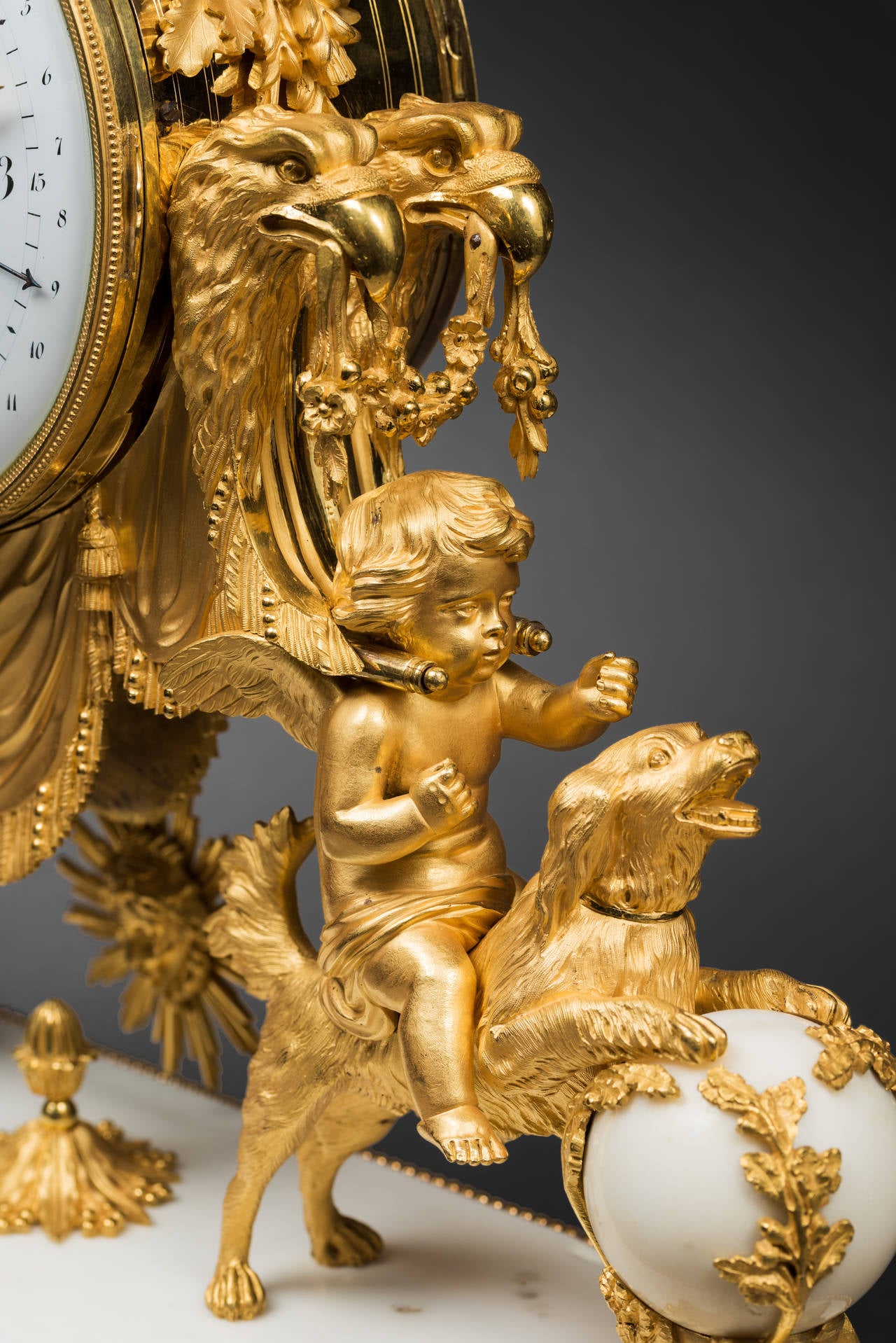 Gilt Bronze and Marble Louis XVI Mantel Clock 1