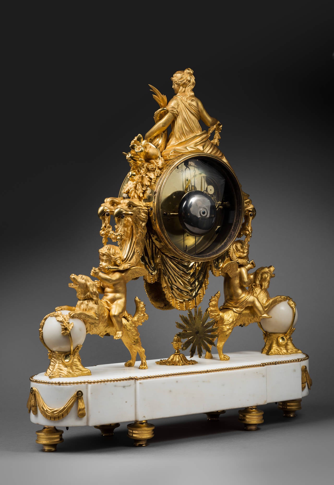 Gilt Bronze and Marble Louis XVI Mantel Clock 2