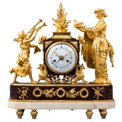 Louis XVI Mantel Clock by Lamiral, Dial by Coteau, Case Attributed to Thomire
