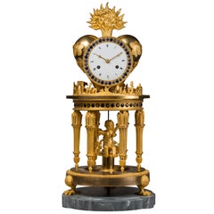 Directoire Mantel Clock “The Temple of Love,” Case Attributed to Deverberie
