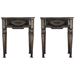 Pair of Sicilian Glass Side Tables, circa 1930