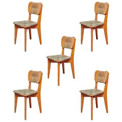 Set of Five French Dinner Chairs, circa 1950 8