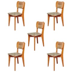 Set of Five French Dinner Chairs, circa 1950