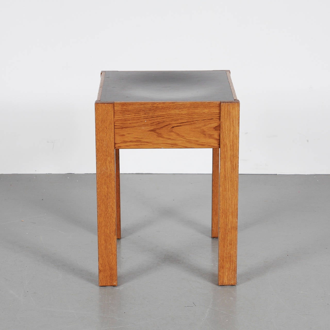 Stools designed by Hendrik Petrus Berlage for Gemeentenmuseum Den Haag, manufactured in  Netherlands, circa 1960

In good original condition, with minor wear consistent with age and use, preserving a beautiful patina.

Hendrik Petrus Berlage (