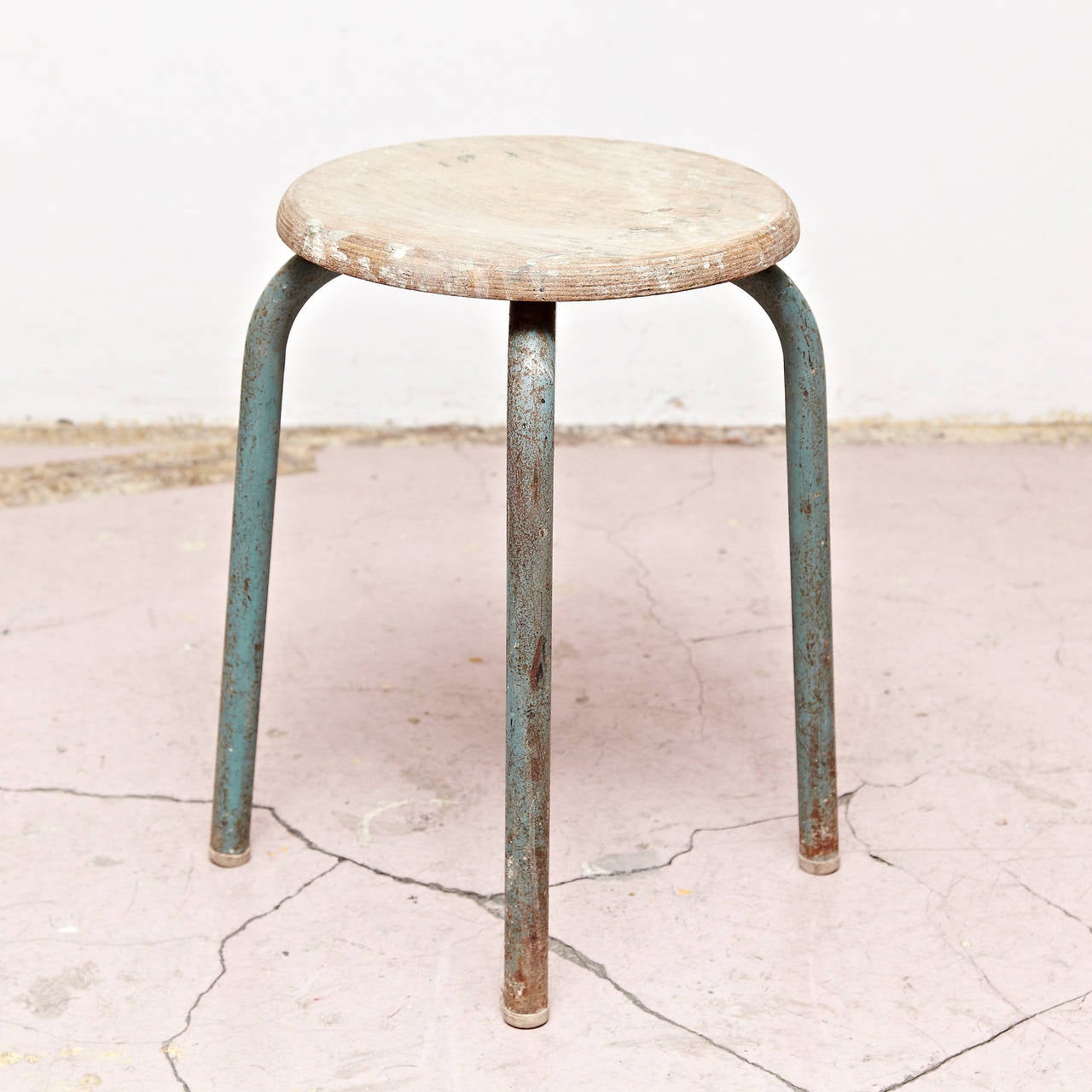 Mid-Century Modern Stool Attributed to Jean Prouvé, circa 1950