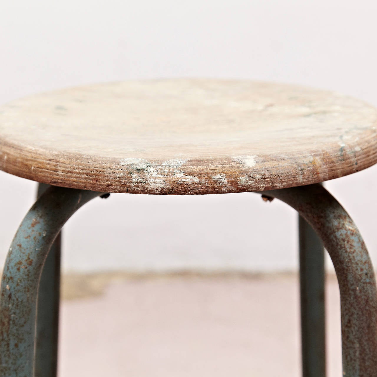 Stool Attributed to Jean Prouvé, circa 1950 In Good Condition In Barcelona, Barcelona