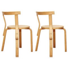 Alvar Aalto Pair of Bentwood Chair for Artek, 1960s