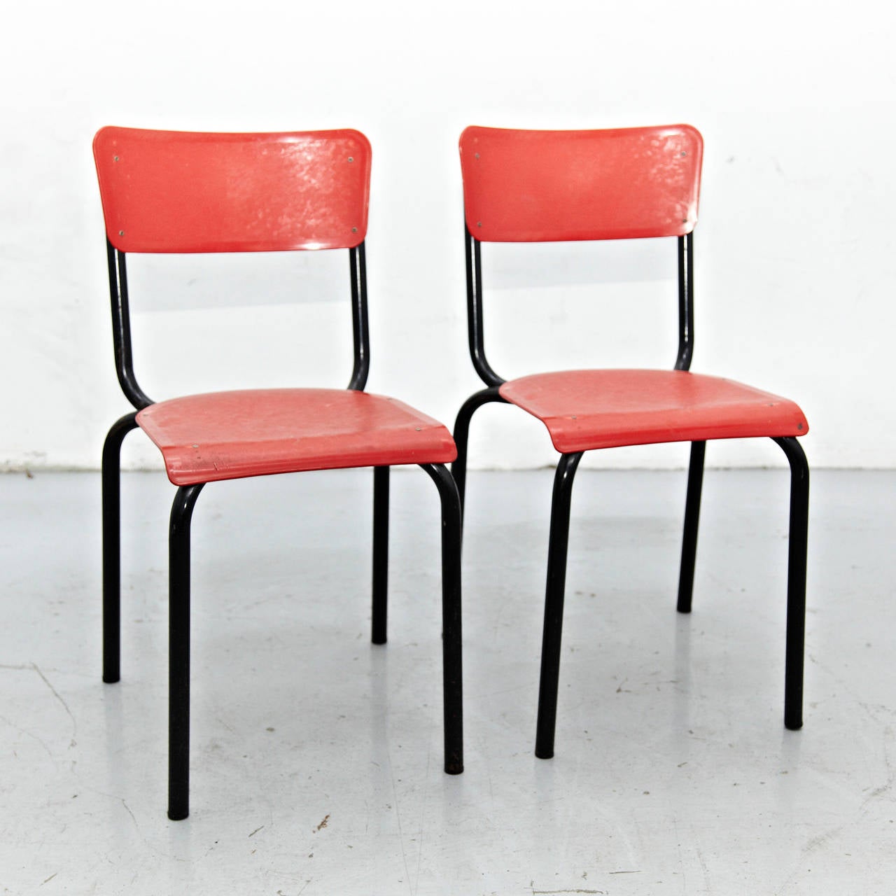 Iron Set of 10 Pierre Guariche Chair for Meurop, circa 1950