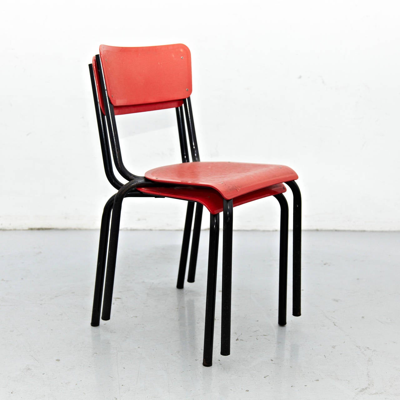 Mid-20th Century Set of 10 Pierre Guariche Chair for Meurop, circa 1950