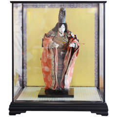 Antique Empress Jingu in Glass Case Exceptional rare piece 1868