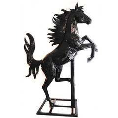 Prancing Horse in Black Lacquered Resin