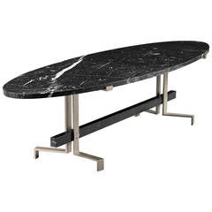 21st Century Coffee Table in Aluminium and Marquina Marble, Limited Edition of 8