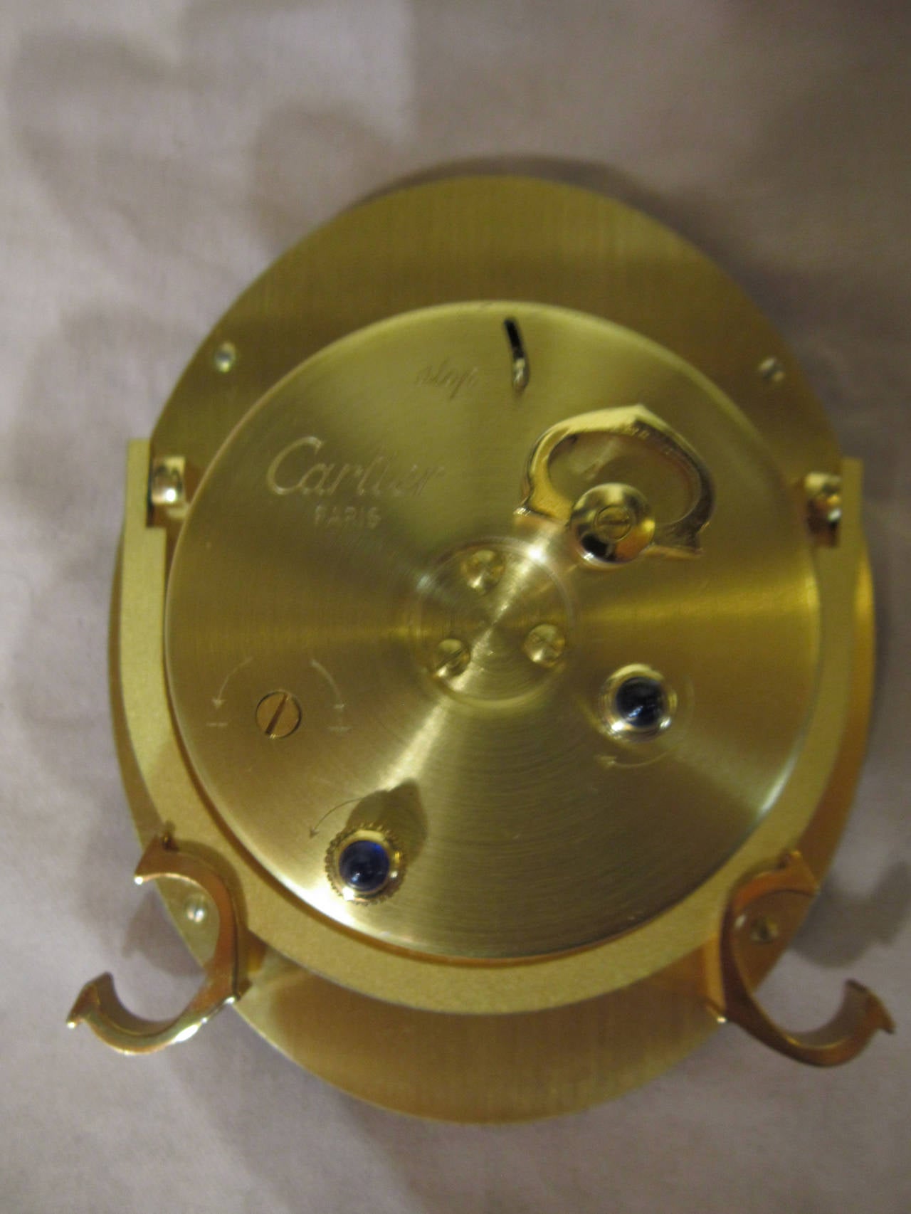 Vintage Cartier Pendulette Travel Alarm Clock and Case In Excellent Condition For Sale In Ajijic, Jalisco