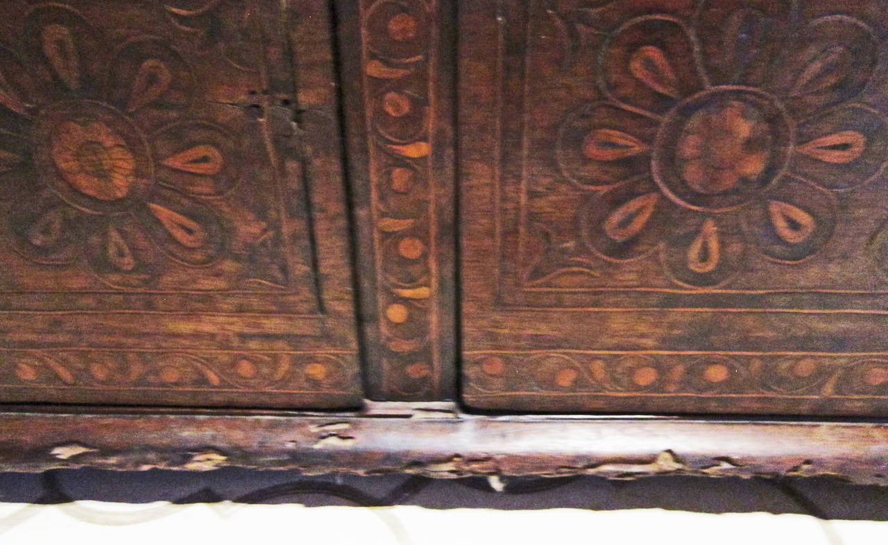 18th Century Mexican Mesquite Sacristy Comode with Inlaid Design, Oaxaca  For Sale 2