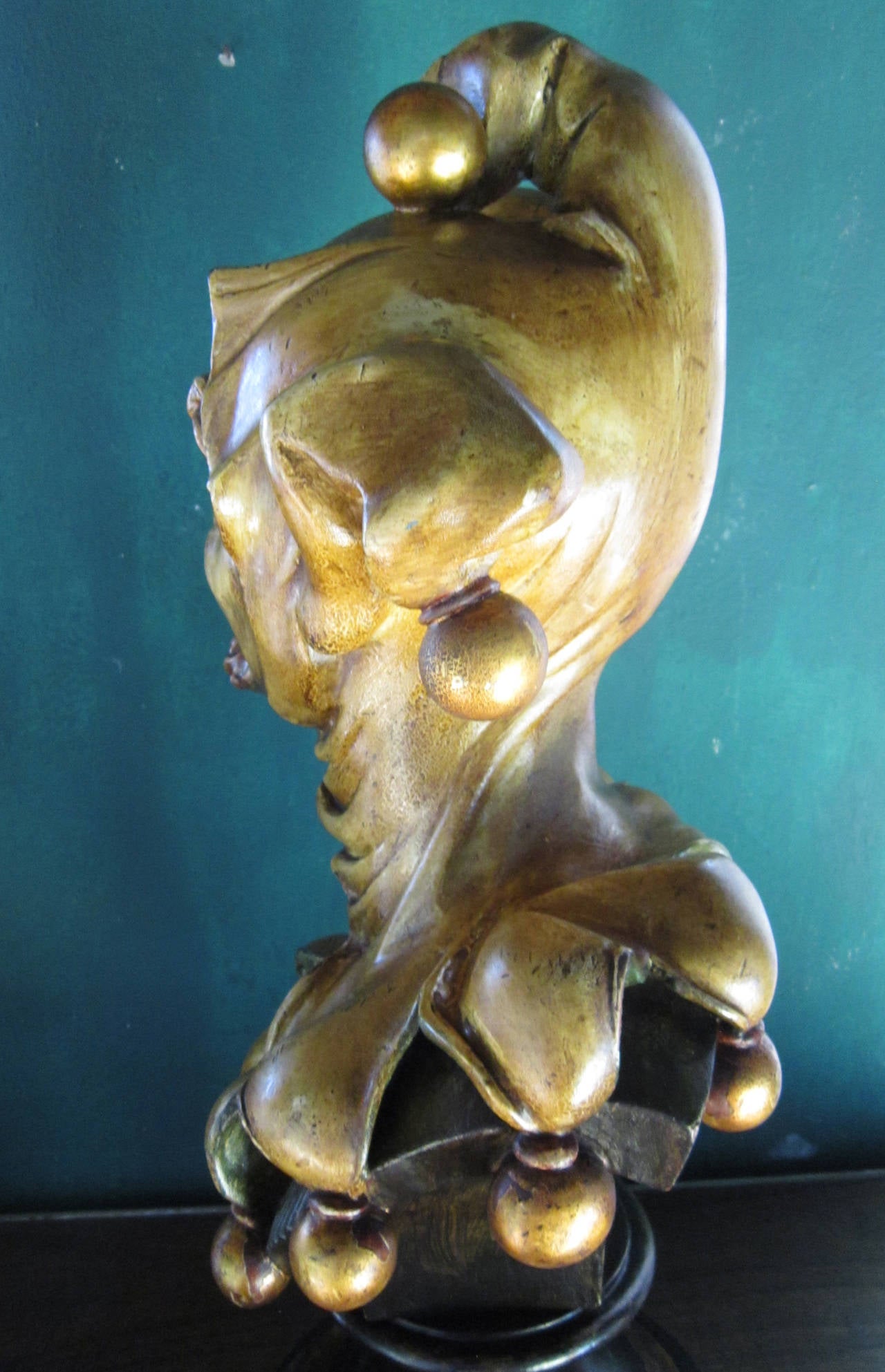 Wood Carving of a Court Jester by Otto Bettmann, Melbourne, Australia