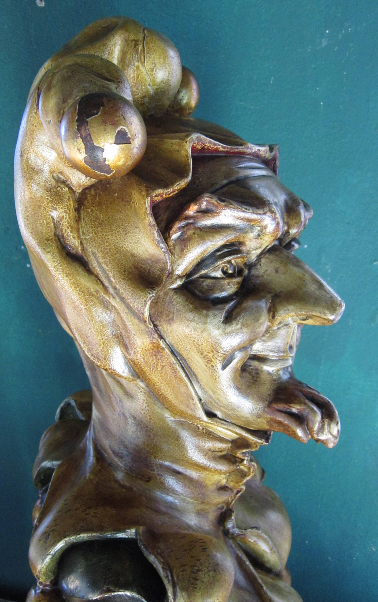 Wood Carving of a Court Jester by Otto Bettmann, Melbourne, Australia, 1899
