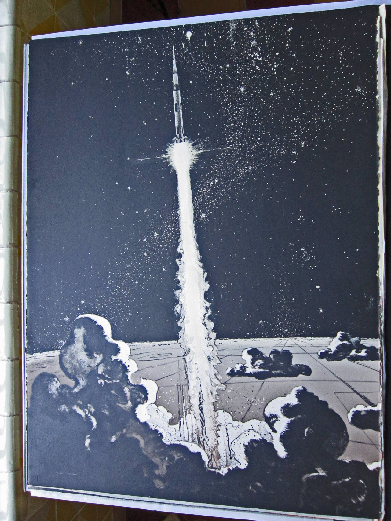 Apollo Lithographs by Robert T. McCall, circa 1973, Set of Five 1