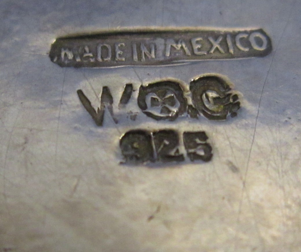Mexican Vintage Taxco Silver 3 pc. Tea Service, W + G mark, Provenance Polignac Estate For Sale