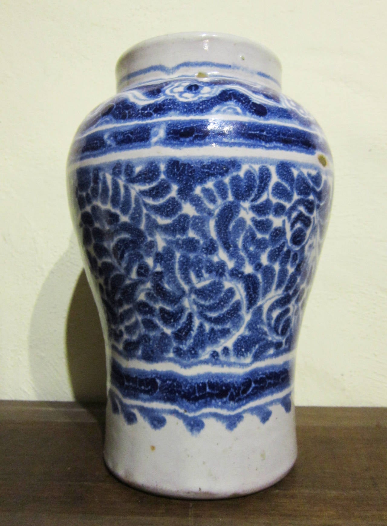Early 20th Century 1920's Ventosa/Uriarte Collaborated Vase, Talavera, Puebla, Mexico