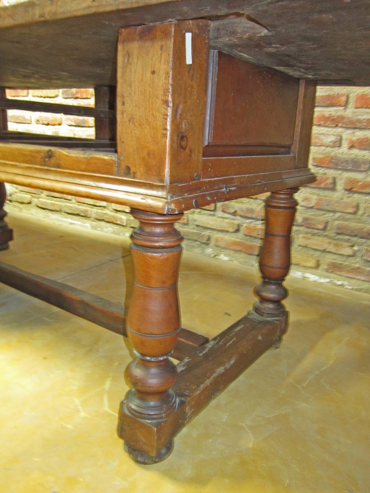 17th Century Spanish Walnut Refectory Table, Mudéjar Design on Drawers For Sale 3