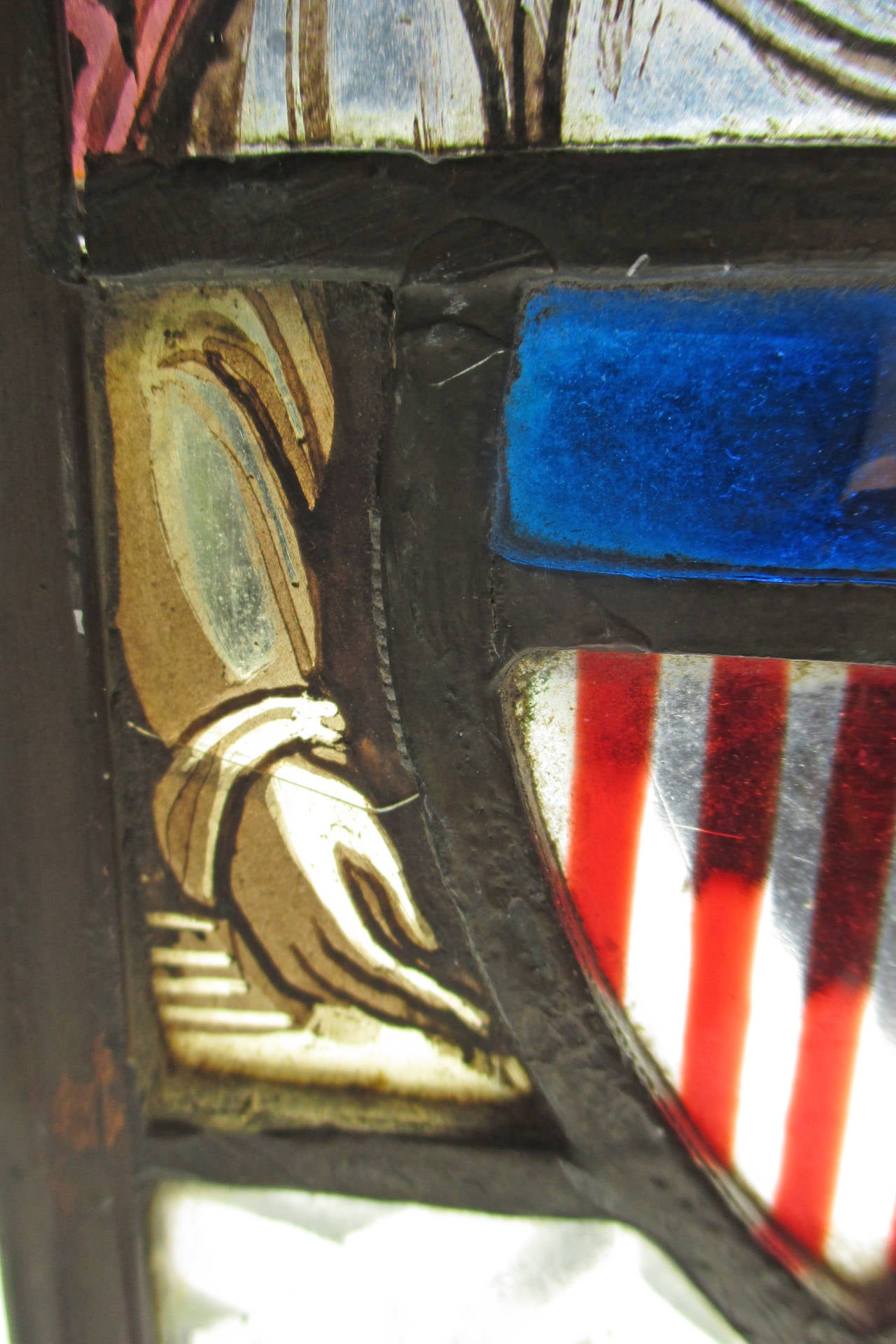 Washington's Prayer at Valley Forge; 19th C. Commemorative Stained Glass Panel, 2
