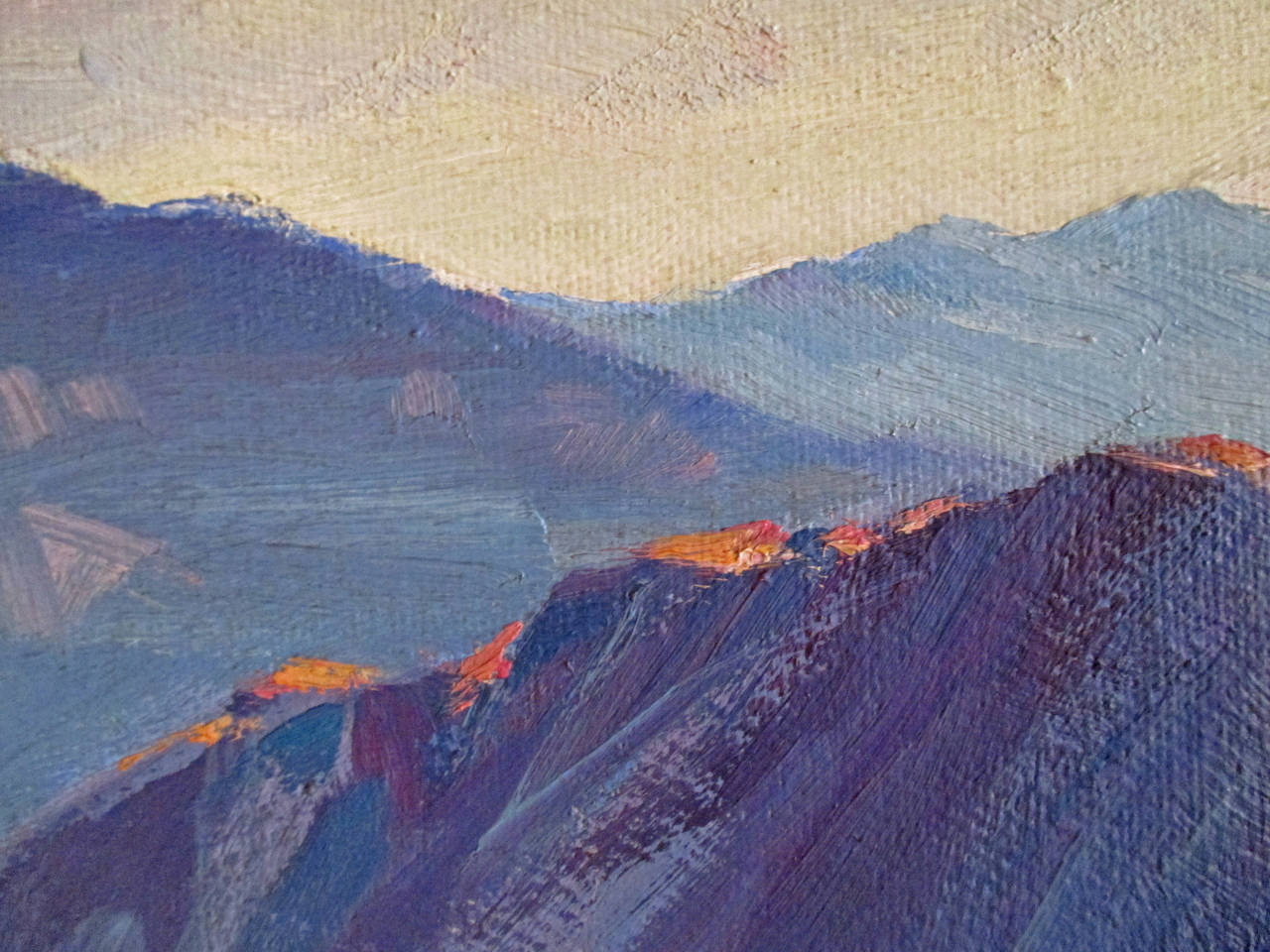 Mid-20th Century Jean Mannheim Plein Aire Painting, California Mountains For Sale