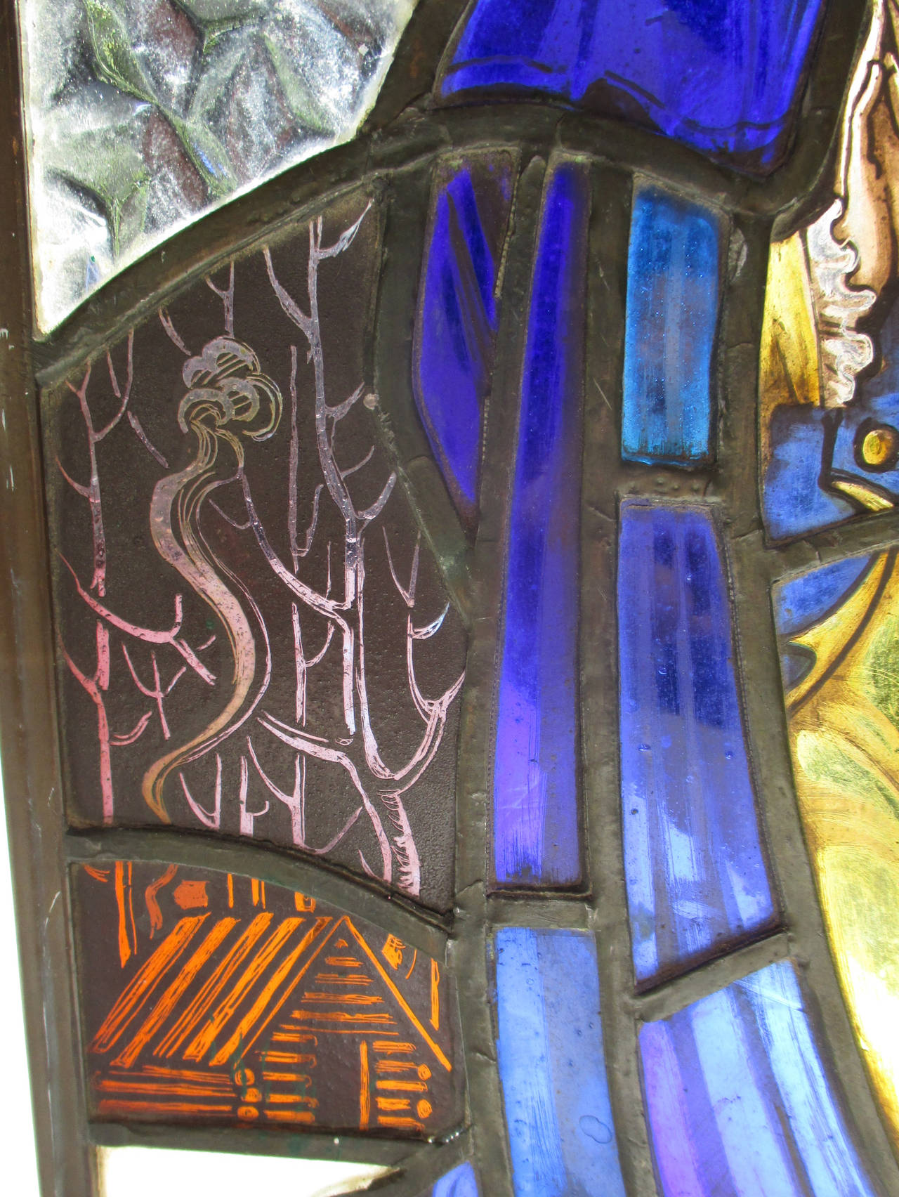 Washington's Prayer at Valley Forge; 19th C. Commemorative Stained Glass Panel, In Good Condition In Ajijic, Jalisco
