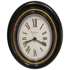 Vintage Cartier Pendulette Travel Alarm Clock and Case