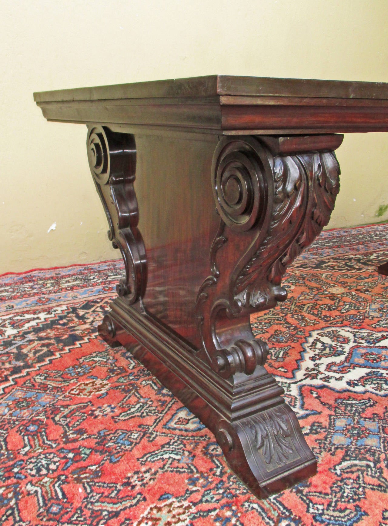 19th Century Cuban, Old Growth Mahogany Library Table For Sale 2