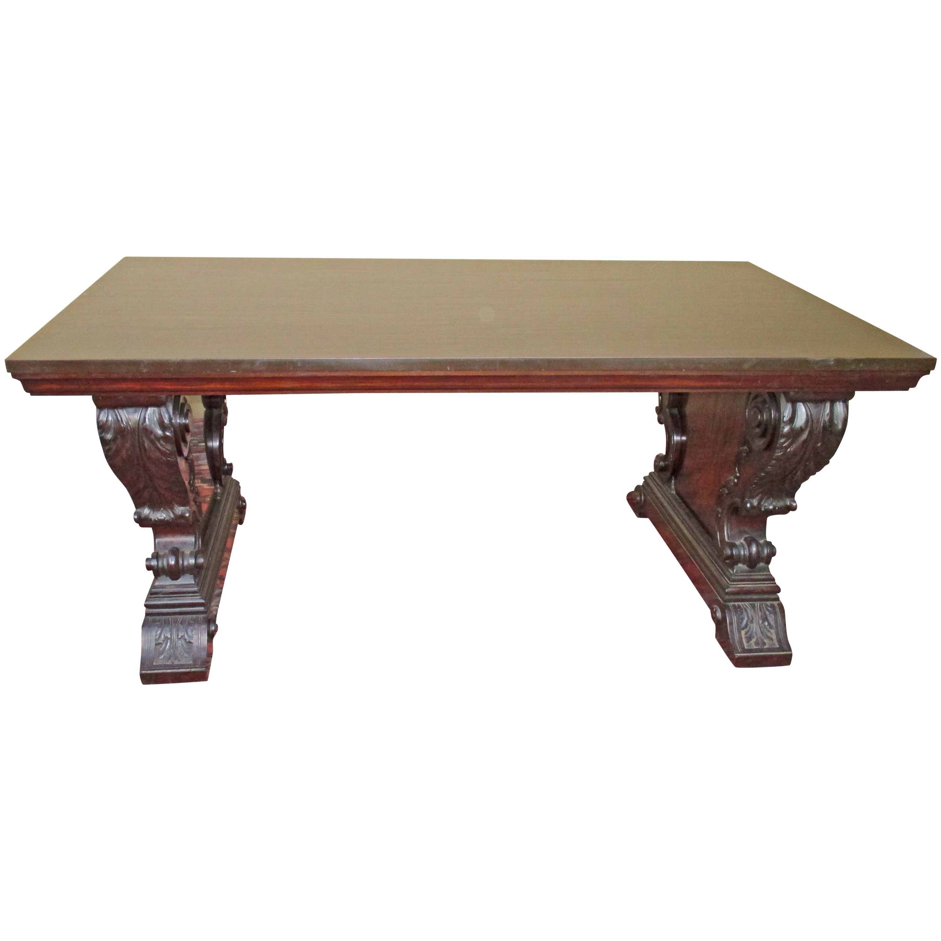 19th Century Cuban, Old Growth Mahogany Library Table For Sale