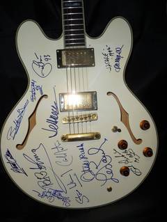 Ephiphone Sheraton Guitar Autographed by Music Legends