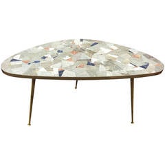 Retro A Midcentury Kidney Shaped Mosaic Tile Table in the Manner of Gio Ponti