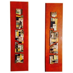 Amazing Pair of Mid-Century Harris Strong Ceramic Wall Plaques