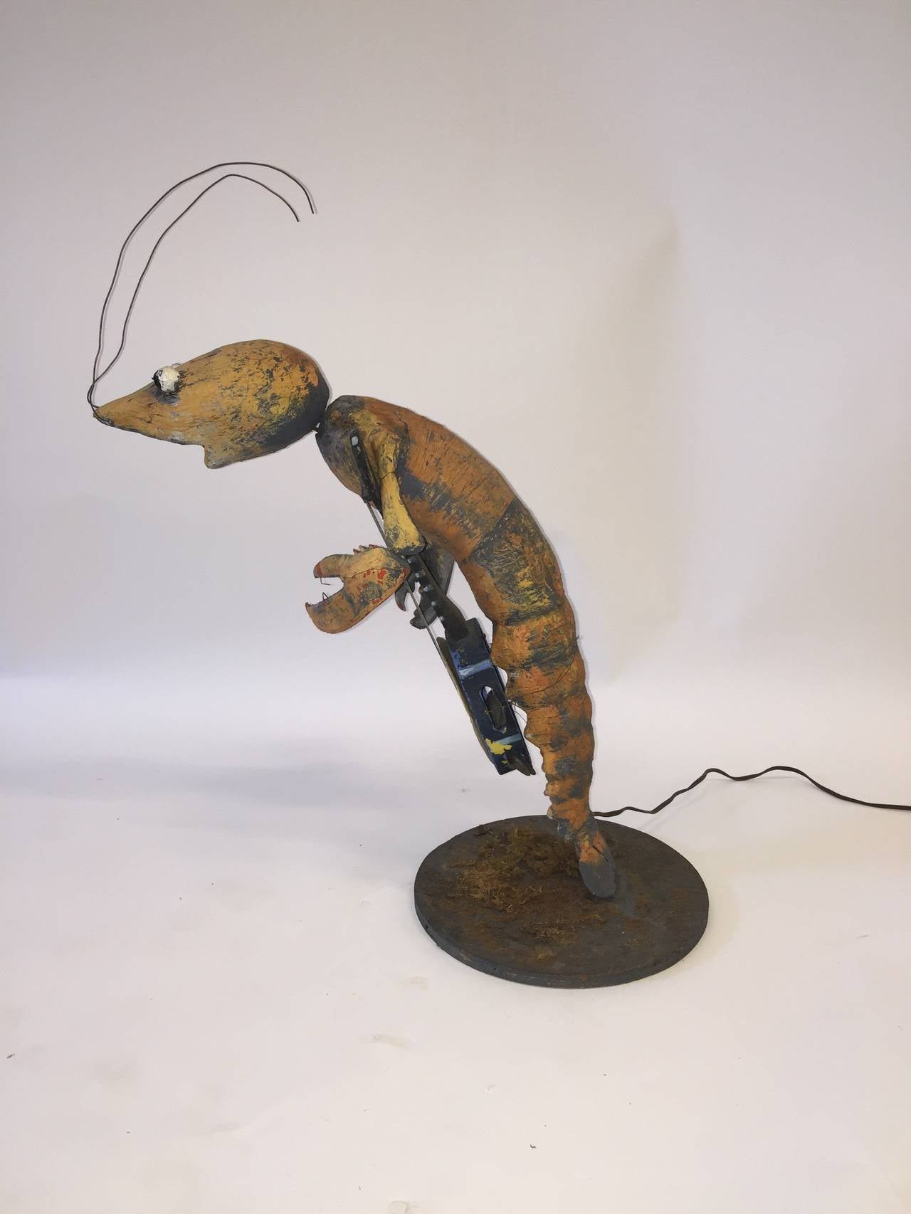 American 1940s Lobster Playing Banjo Automaton For Sale