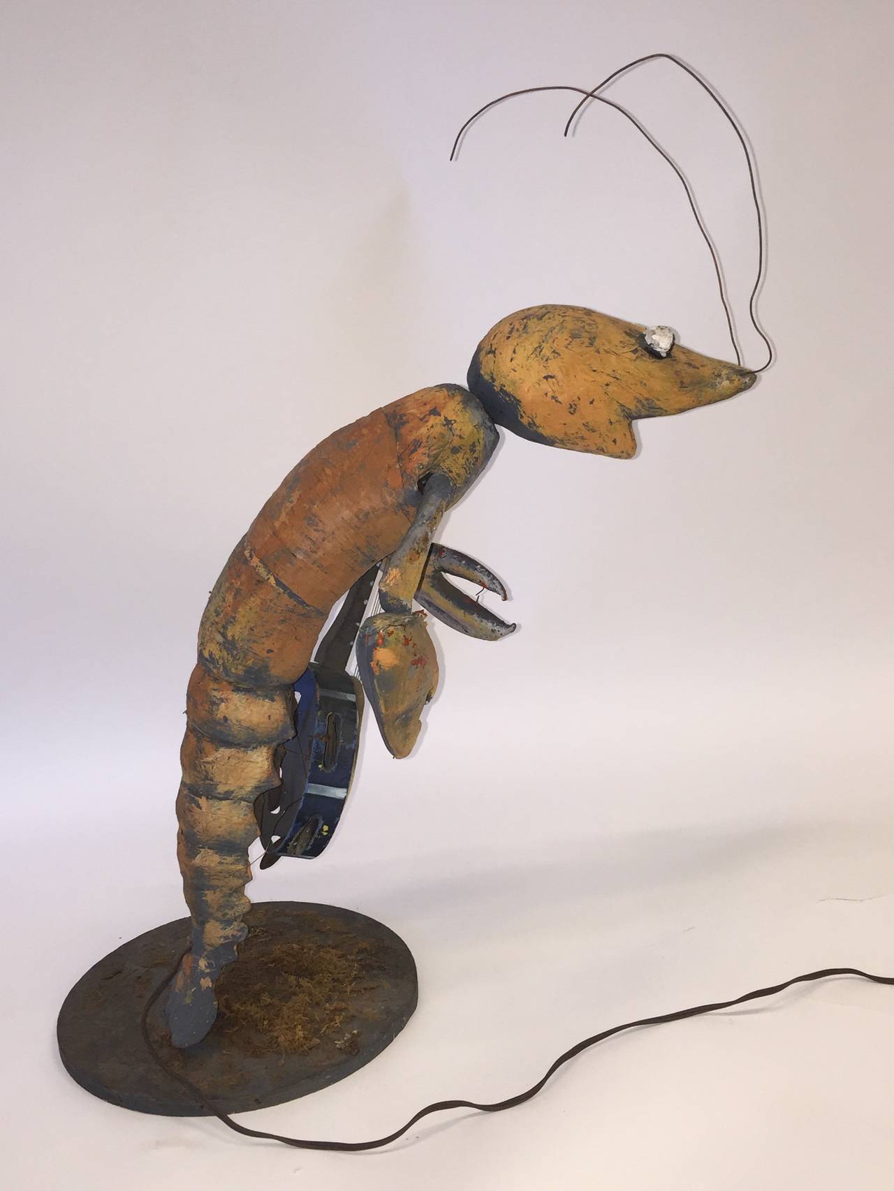 Mid-20th Century 1940s Lobster Playing Banjo Automaton For Sale