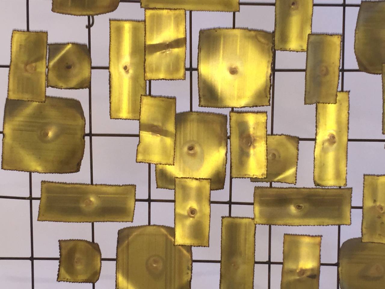 Brutalist Abstract Square Wall Sculpture, Signed