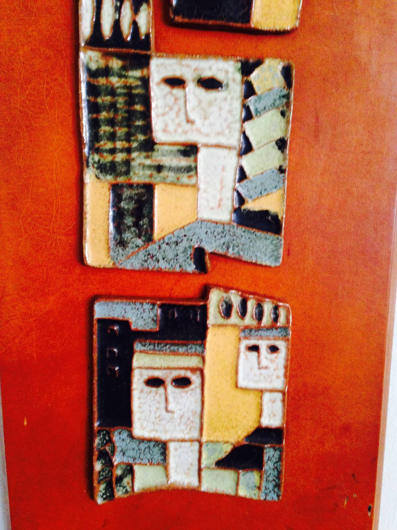Mid-Century Modern Amazing Pair of Mid-Century Harris Strong Ceramic Wall Plaques For Sale