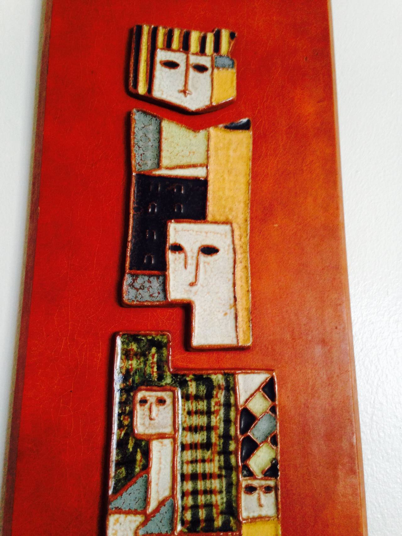Amazing Pair of Mid-Century Harris Strong Ceramic Wall Plaques For Sale 1
