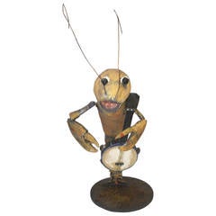 Vintage 1940s Lobster Playing Banjo Automaton