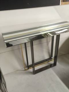 Milo Baughman Style Mirrored Console