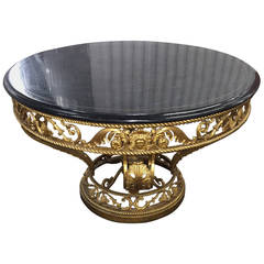 Stunning And Elaborate Maitland-Smith Gilded Marble Center Table
