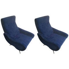 Mid-Century Pair of Marco Zanuso Style Armchairs