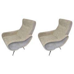 Mid-Century Pair of Marco Zanuso Style Lounge Chairs