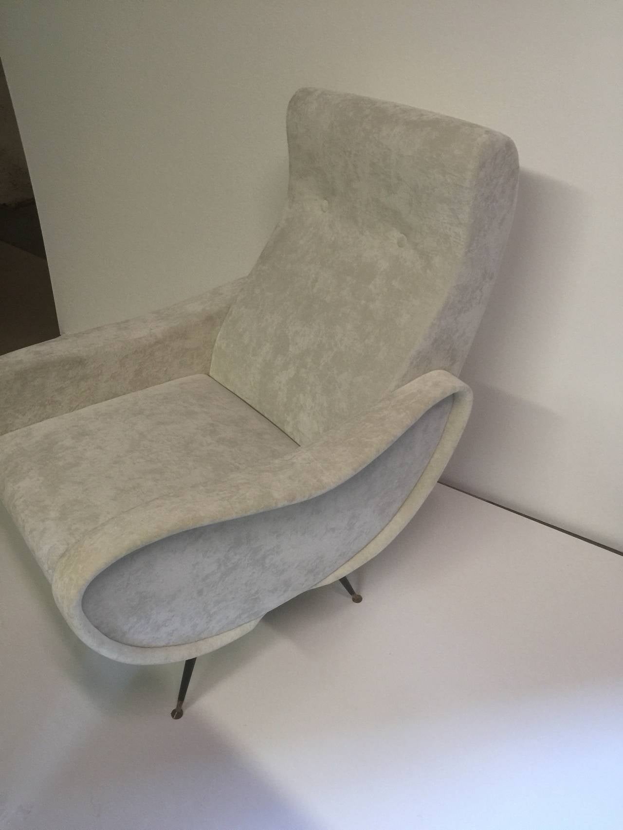 Mid-Century Pair of Marco Zanuso Style Lounge Chairs