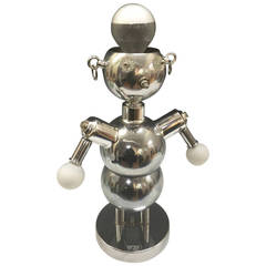 Vintage Torino Chrome Girl Robot Lamp