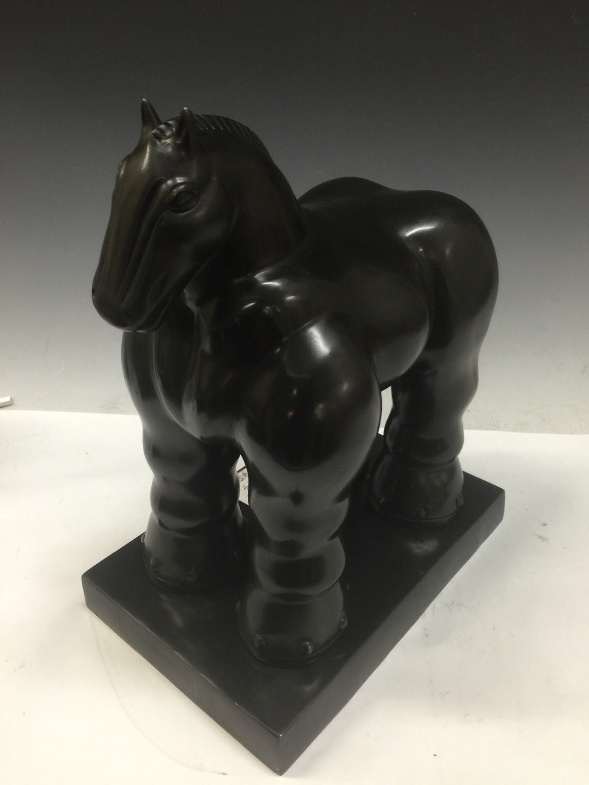 Cast after this famous Botero Horse,this is a well founded Bronze of the mighty stilized Trojan Horse.A great piece for any worthy console or any placement in a high end modern setting.