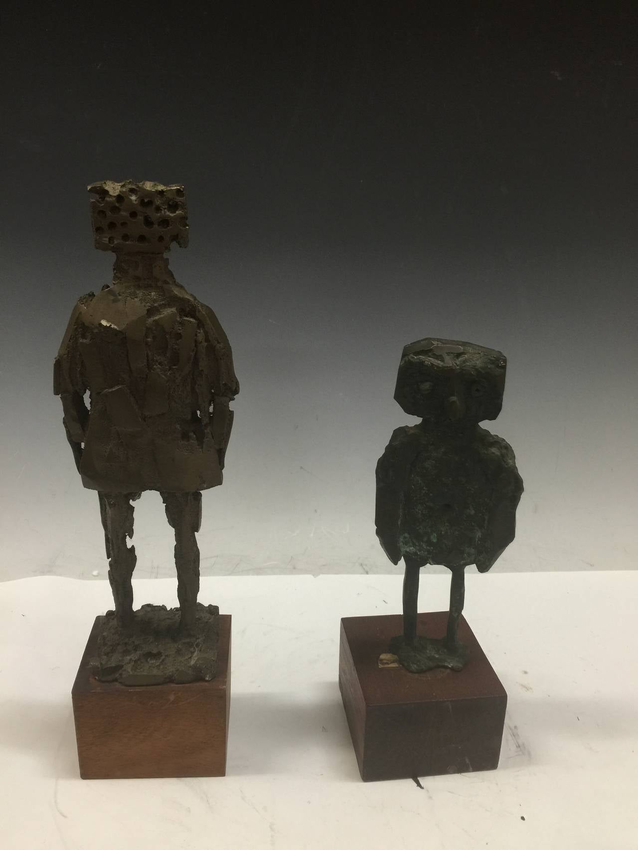 Pair of Meyers Rohowsky Brutalist Abstract Bronzes In Excellent Condition For Sale In Mount Penn, PA